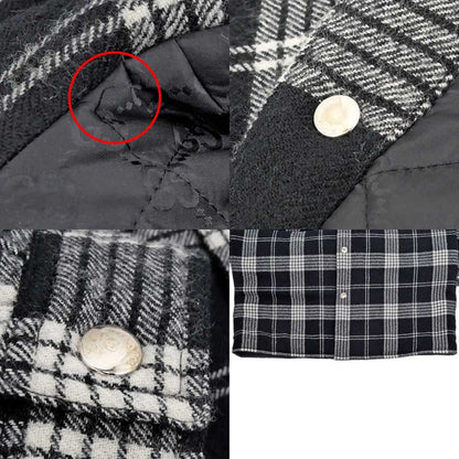 Gucci Button Down Wool Coat 40 Size Black White Women's Clothes