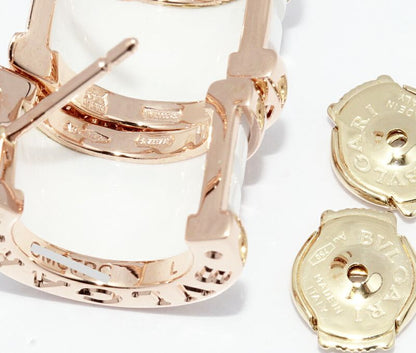 Bulgari Earrings 18K Pink Gold White Ceramic Bzero1 Earrings Hoop Earrings