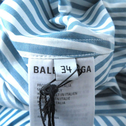 Balenciaga 21AW 622050 100% Cotton Logo Stripe Oversized Long Sleeve Shirt