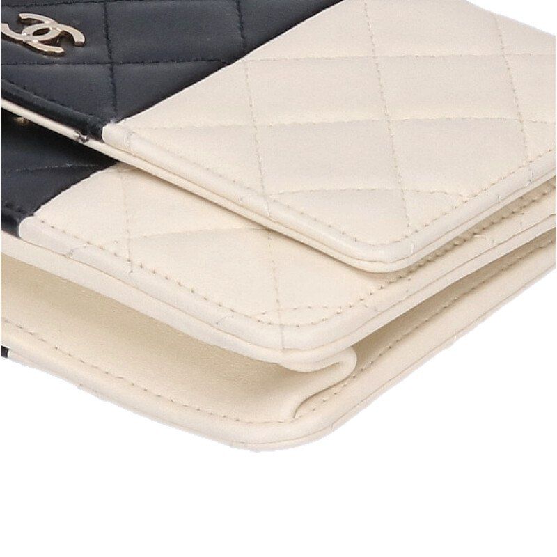 Chanel Ap0250 Chain Wallet Bicolor Lamb Skin Chain Shoulder Bag Women