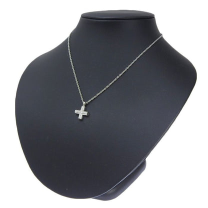Bvlgari Bulgari Greek Cross Diamond Necklace 18K White Gold 750 White Gold
