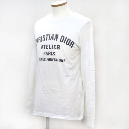 Dior Atelier Logo Long Sleeve T-shirt 043j611a0589 M Size White Cotton