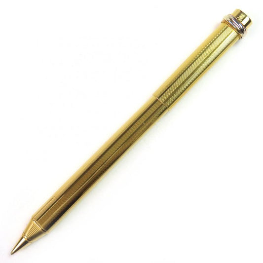 Cartier Vintage Trinity Ballpoint Pen With Cap Gold With Case Made In France