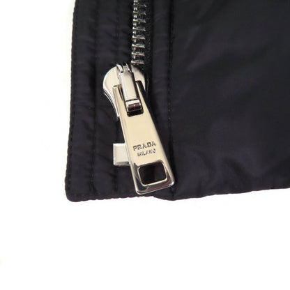 Prada 290545 Triangle Logo Zip Up Down Jacket Outerwear Black 42 Women