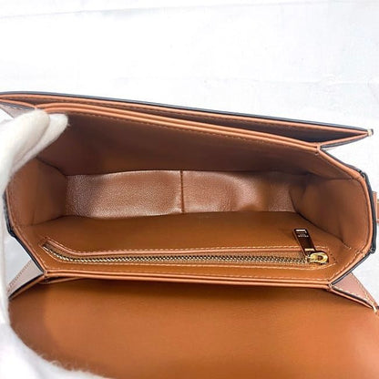 Celine Shoulder Bag F21151 White Brown Triomphe