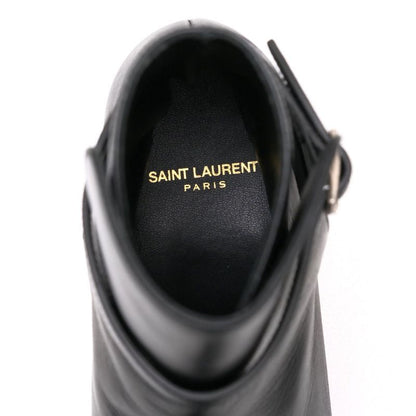 Saint Laurent Paris Boots Size 36 Leather Short Boots Shoes Belt Black Made In