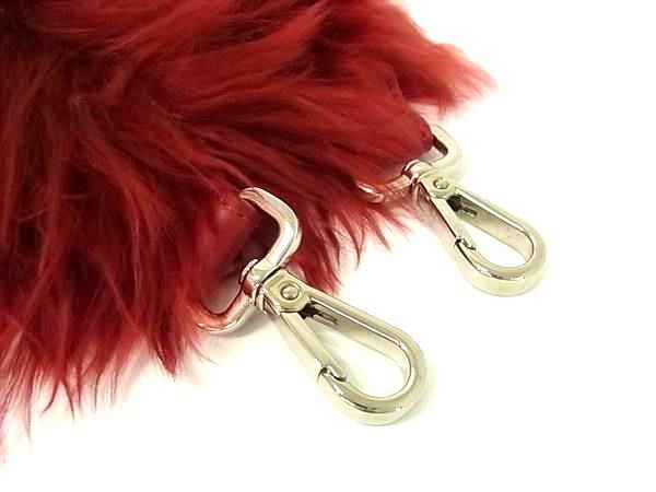 Fendi Strap You Fur And Leather Shoulder Strap For Bag Shoulder Strap In Red