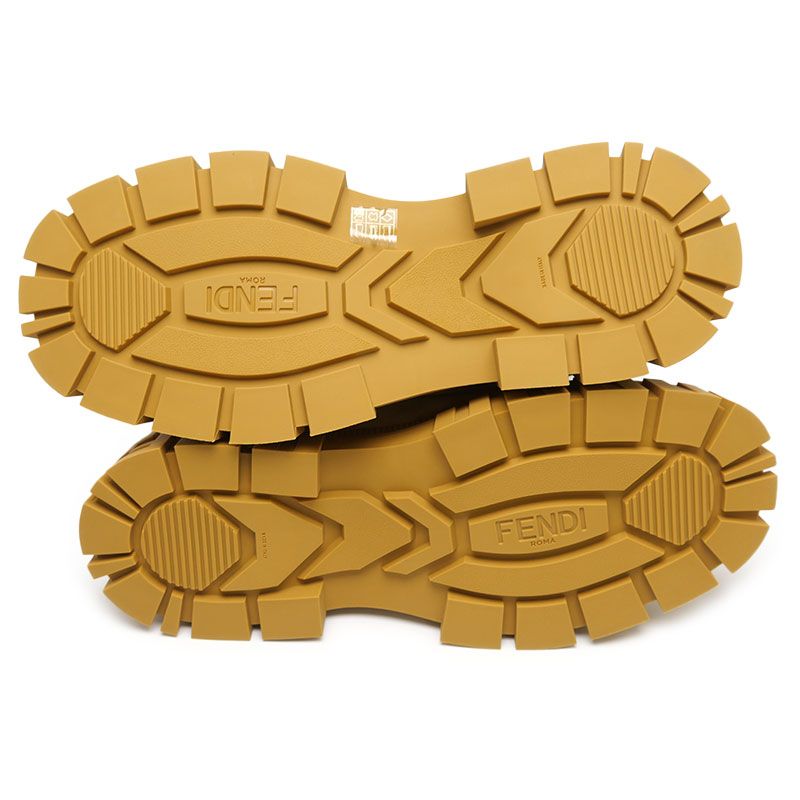 Fendi Suede Mouton Boots Size 8 Yellowish Brown Ochre