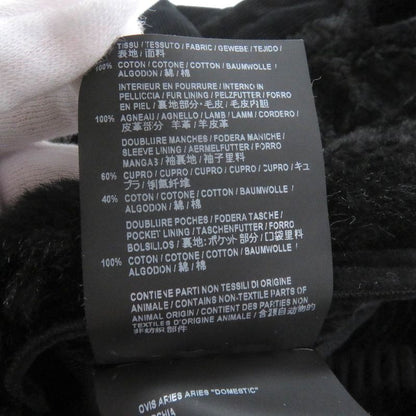 Saint Laurent Paris 529578 Chinstrap Lined Mouton Corduroy Duffle Coat Black 44