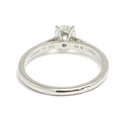 Cartier Solitaire Ring #48 Approx 8 Pt950 Diamond 0.35ct E-vs1-ex