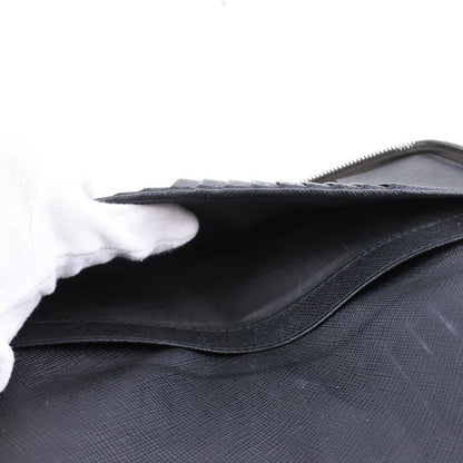 Prada Round Zipper 2ml220 Saffiano Caffe+nero Dark Brown Women's Long Wallet