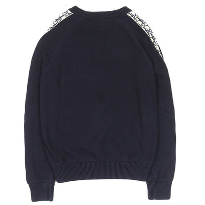 DIOR Christian DIOR Homme 113m638at187 Cotton Silk Oblique Sleeve Pullover Knit Sweater Navy