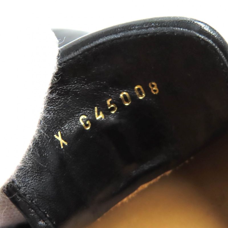 CHANEL 2023 23A G45008 Coco Mark Shiny Calfskin Leather Loafers Black 36