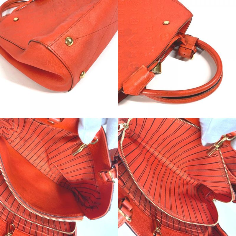 Louis Vuitton Handbag Montaigne BB M50093 Monogram Empreinte Leather Apricot