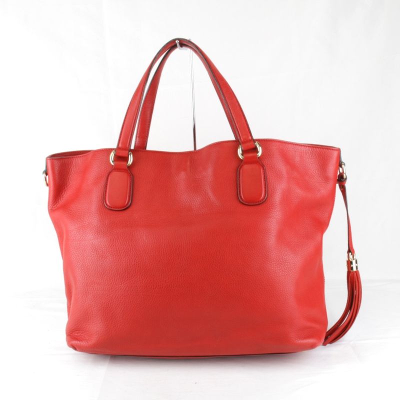 Gucci 282303 213048 Interlocking G Tote Bag Red Leather