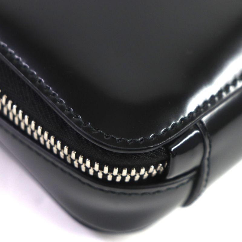 Prada 2vh173 Brick Brushed Leather Triangle Logo Shoulder Bag Black Made In