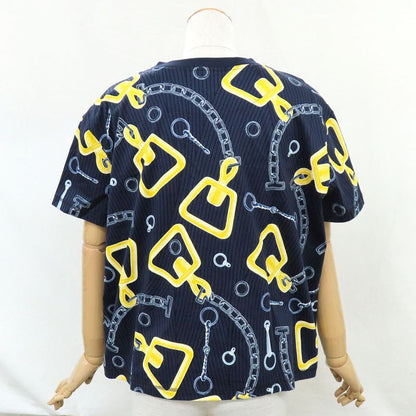 Hermes Boxy T-shirt Carre Idoscope Effect H4h4641dh 40 Navy Yellow