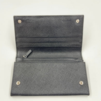 Prada Saffiano Long Wallet Black