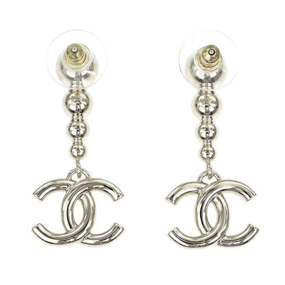 Pair Of Chanel Earrings Coco Mark CC Mark Abe124 B24 B Silver Accessorie