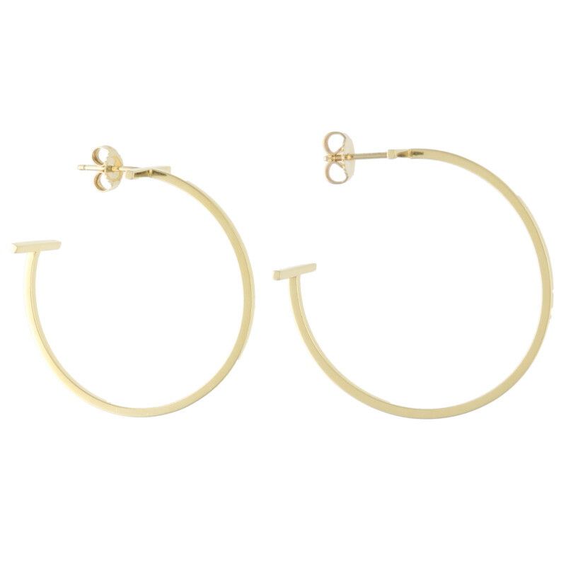 Tiffany & Co T-wire Hoop 18K Yellow Goldearrings Women
