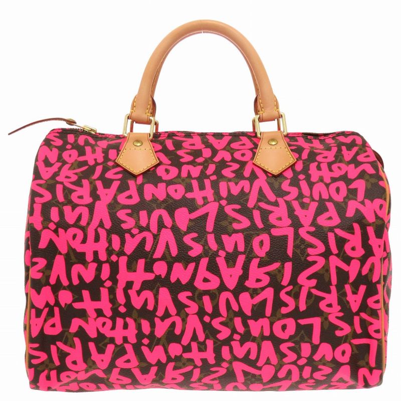 Louis Vuitton Speedy 30 Monogram Graffiti Fuchsia M93704 Handbag LV 1532 Louis