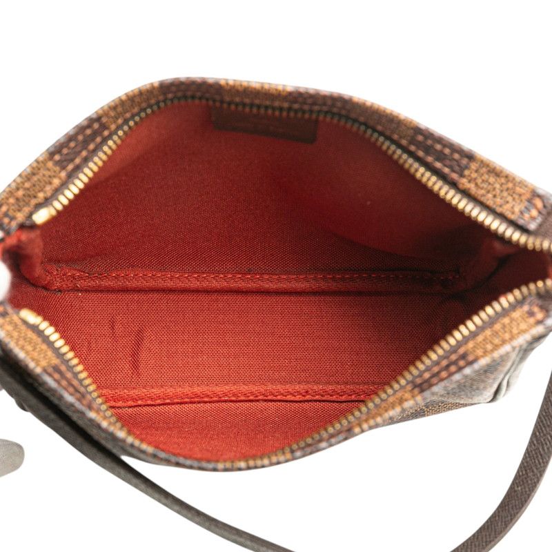 Louis Vuitton Damier Trousse Makeup Mini Shoulder Bag Pouch N51982 Brown PVC