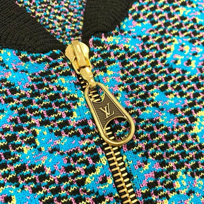 Louis Vuitton Outer Jacket Blouson Monogram Zip Up Black Blue