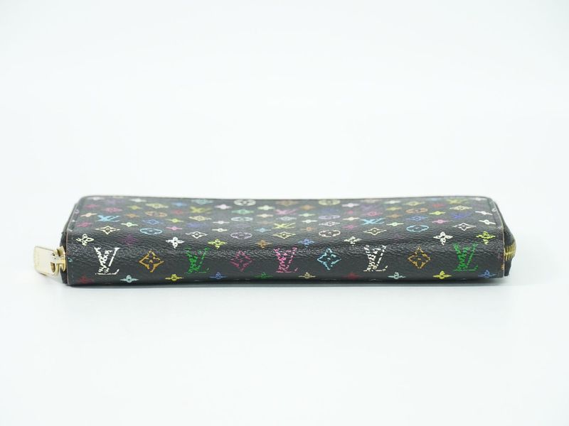 Authentic Louis Vuitton LV Zippy Wallet Monogram Multicolor Long Wallet Noir