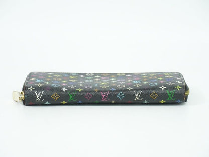 Authentic Louis Vuitton LV Zippy Wallet Monogram Multicolor Long Wallet Noir