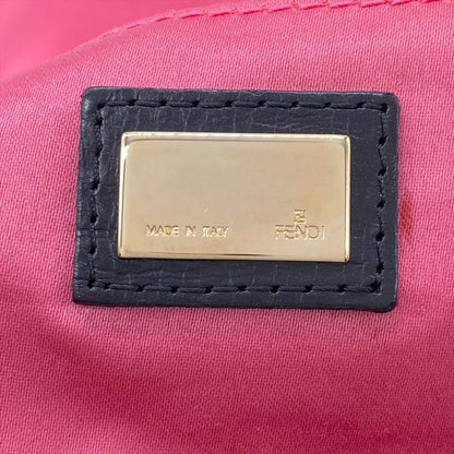 Fendi Handbag Wool Leather 8br445 Black With Charm Women