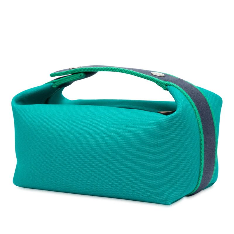 Hermes Brid A Brag PM Handbag Pouch Greenish Silver Hardware Canvas Women Hermes