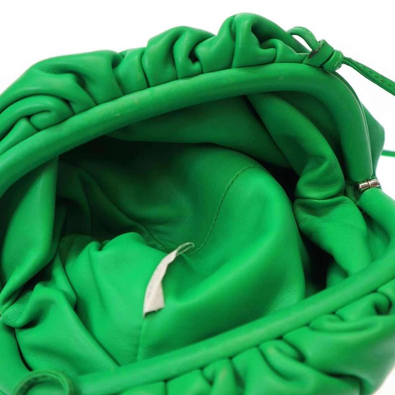 Bottega Veneta the Pouch Leather Mini Clutch Shoulder Bag Green