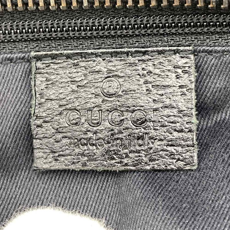 Gucci 113009 Handbag Black GG Canvas/leather Ladies Men Fashion Branded High