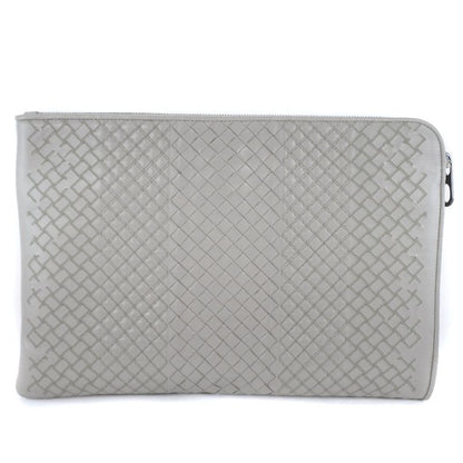 Bottega Veneta Bottega Veneta Intrecciato Calf Gray Men's Clutch Bag