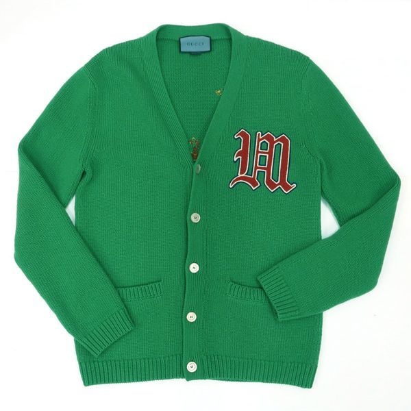Gucci Cardigan #S 175 92A Wool Green DIY Scorpion Initial Thick Gucci
