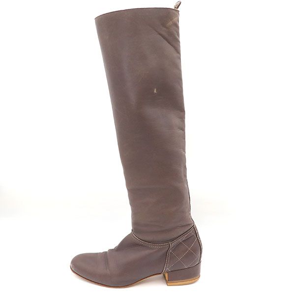 Chanel Long Boots Lambskin 38 Approx 24cm (9.45in) Ladies 4000009801200297
