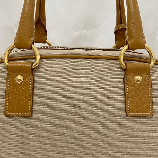 Prada 2way Boston Bag Beige Orange Corda Cuoio