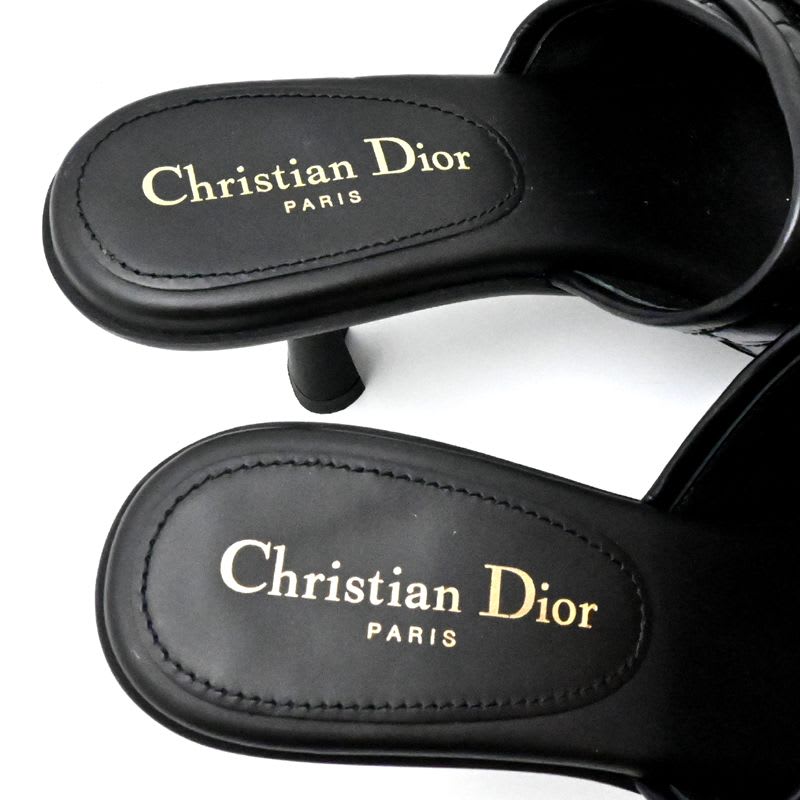Christian Dior Size 24.5 Black Sandals