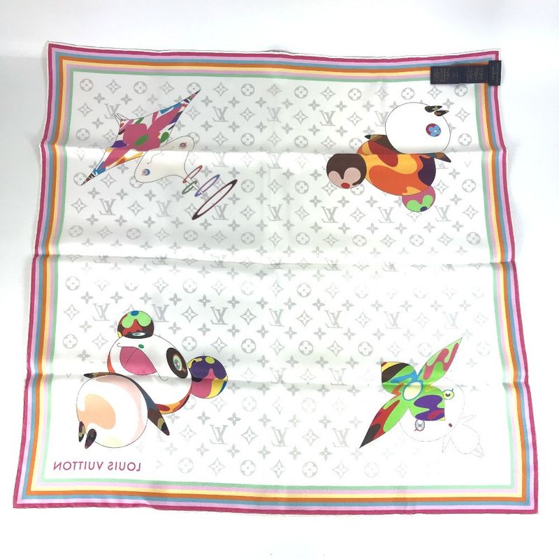 Louis Vuitton Scarf Monogram Superflat Characters Square 70 M96273 Silk Bronze