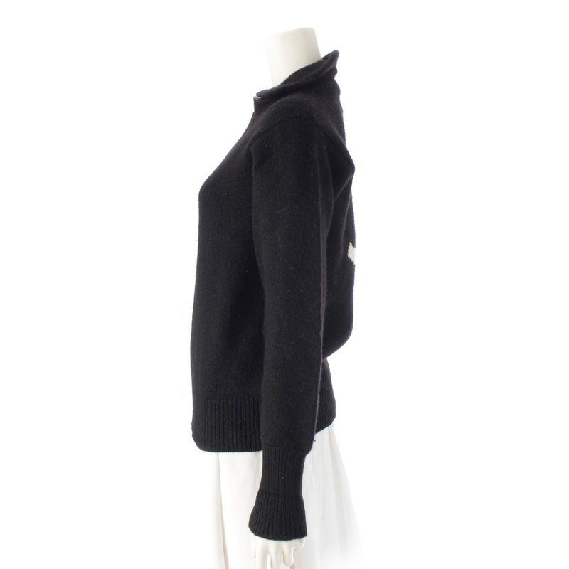 Chanel 96A Cashmere Back Logo Deca Coco Mark High Neck Knit Sweater Top