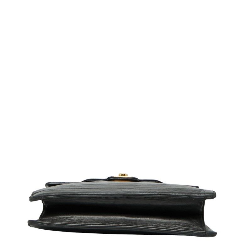 Chanel Coco Mark Crossbody Shoulder Bag Black Lambskin Women Chanel