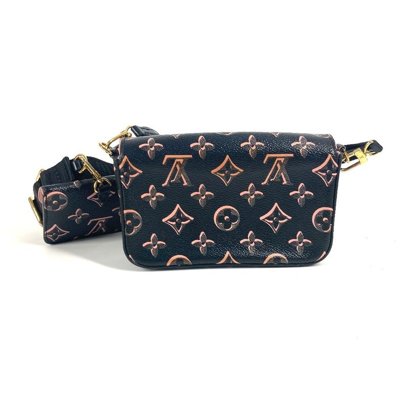 Louis Vuitton Shoulder Bag Mulatto Pochette Felicie M81471 Coated Canvas Black