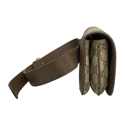 Gucci GG Supreme 703807 Beige And Dark Brown Leather