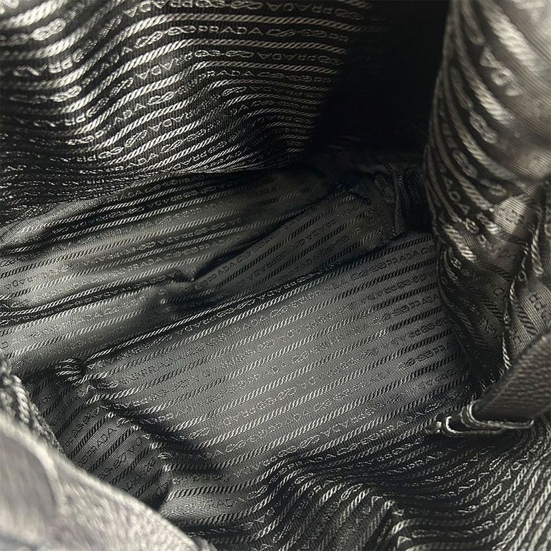 Prada 2WAY Tote Shoulder Bag Large Crossbody Nylon Blackblackleather Everyday