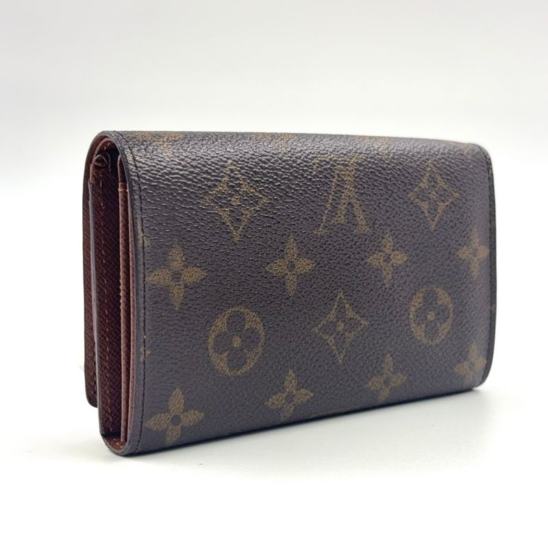 Louis Vuitton Portmonnais Vieux Trésor Monogram Leather × PVC Brown Bifold
