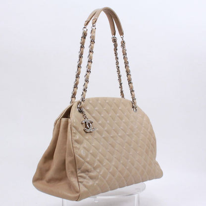 Chanel Matelasse Beau Ring Bag Caviar Skin Beige Shoulder Bag Silver