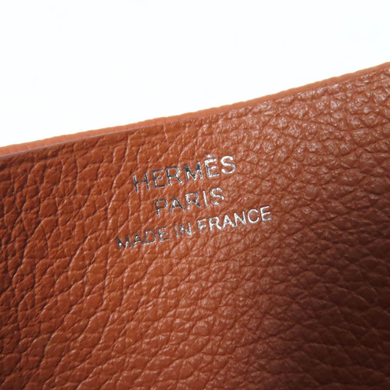 Hermes H Serie Gold Vaux Evercolor Card Case Passcase W Engraved With Box Made