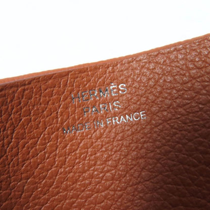 Hermes H Serie Gold Vaux Evercolor Card Case Passcase W Engraved With Box Made