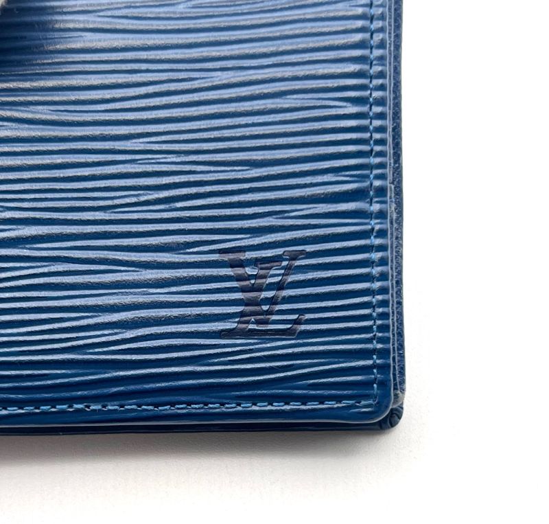 Louis Vuitton Coin Case Coin Case Portmonnais Bois Epi Blue M63695 07bs258