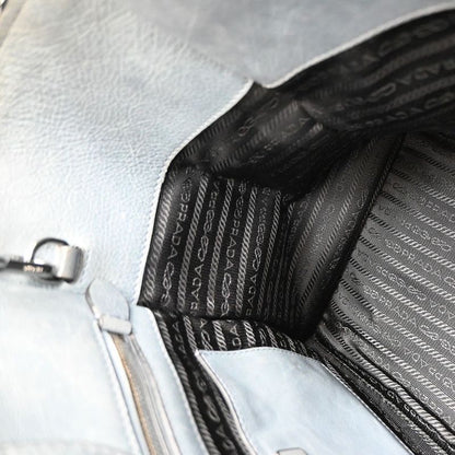 Prada Hand Shoulder Bag 2way Gray Leather 88ka908
